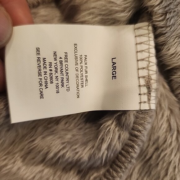 NWT Women's Free Country Butter Pile Jacket Size Large Gray Zipper Pocket Fleece - Picture 9 of 9